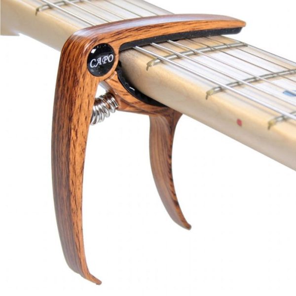 Capotraste De Aluminio Para Guitarra (madera) Soporte+uñeta