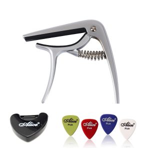 Capotraste De Aluminio Para Guitarra +Soporte+uñeta