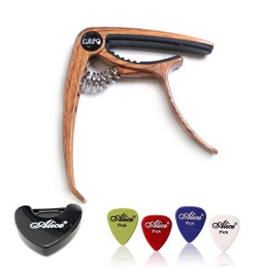 Capotraste De Aluminio Para Guitarra (madera) Soporte+uñeta